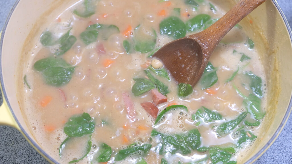 Soup cooking in a pot