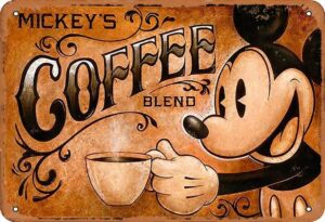 Mickey Mouse vintage coffee bar wall sign