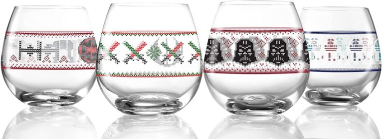 Star Wars ugly sweater wine glasses