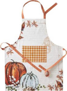 pumpkin apron white and shades of orange for baking and cooking