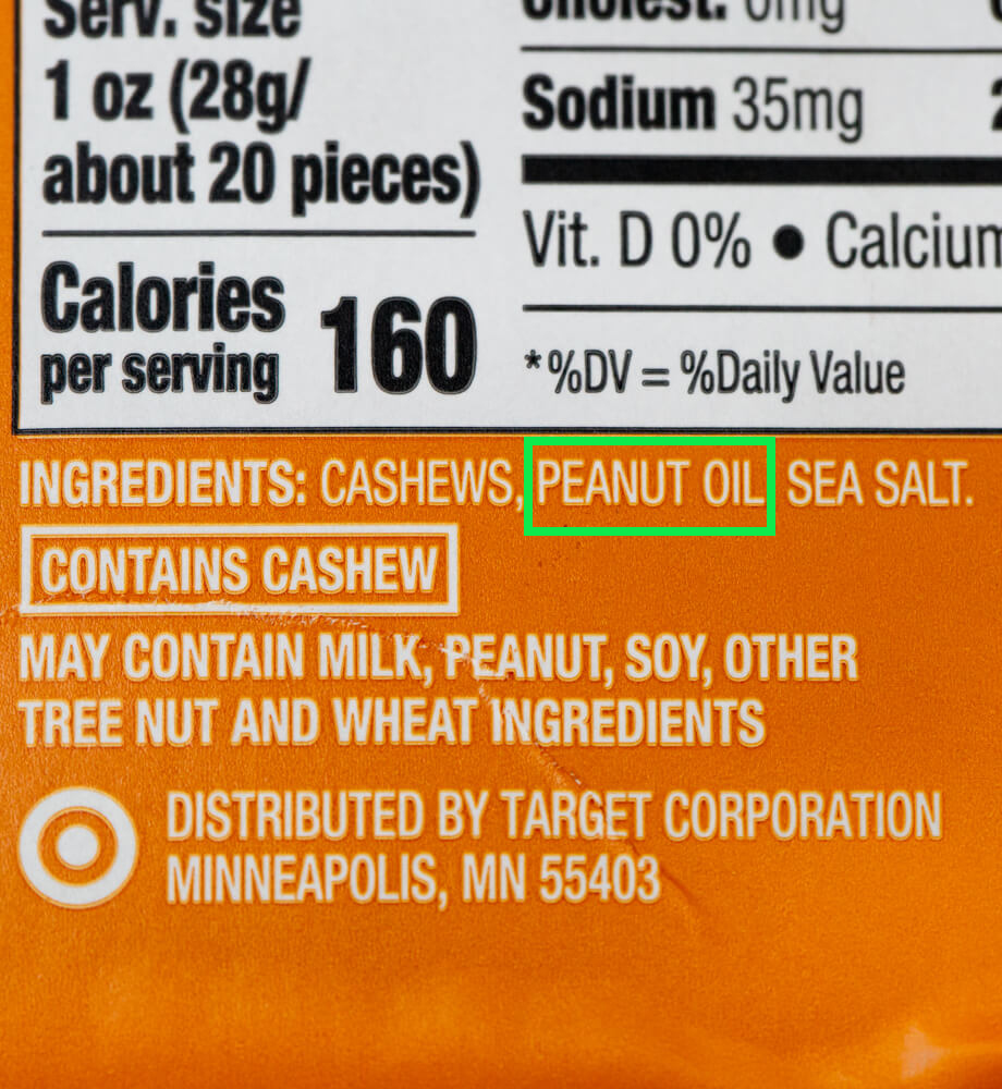 food label allergen statement food allergies