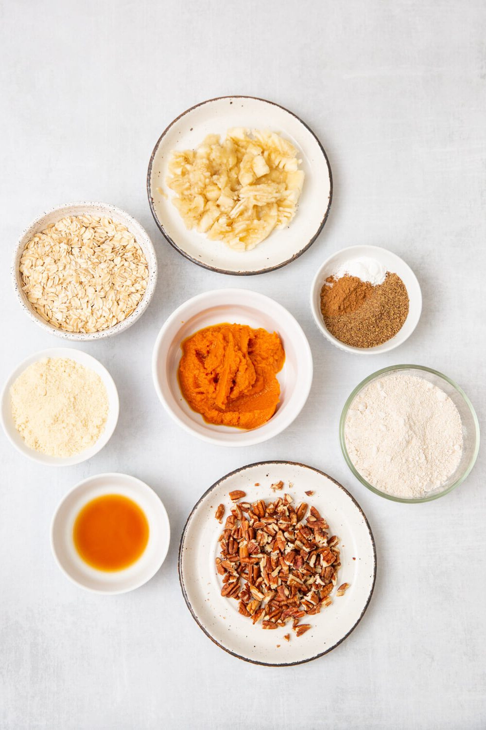 ingredients for pumpkin banana breakfast cookies